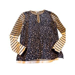 MaxMara size small multi print blouse stripes max mara - EUC